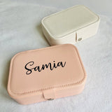 Personalized Jewelry Case Pink Faux Leather