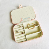 Personalized Jewelry Case Pink Faux Leather