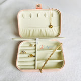 Personalized Jewelry Case Pink Faux Leather
