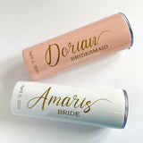 Personalized Bride and Bridesmaid Tumblers in Glitter Blush and Glitter Moonrock 