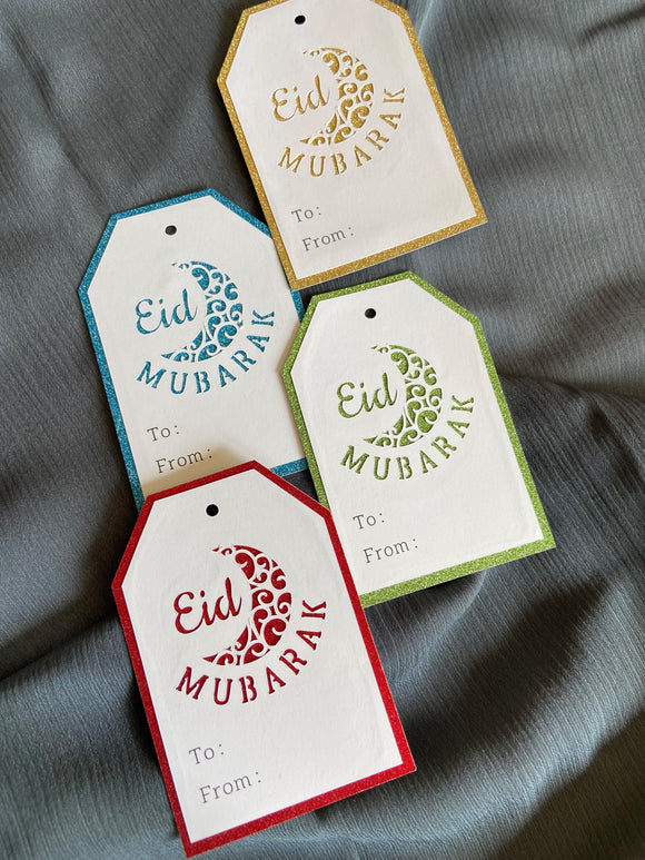 Eid Mubarak Glitter Gift Tags (4 pack)