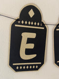 Eid Mubarak Lantern Banner - Black & Gold
