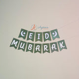 Eid Mubarak Banner - Green & White