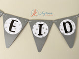 Eid Mubarak Banner - Grey, White & Black